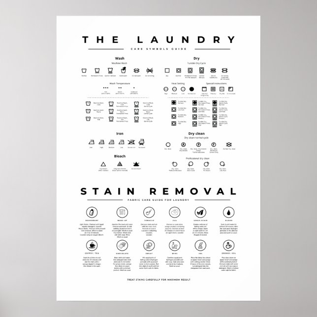 The Laundry Symbols Guide Care With Stain Removal  Poster (Front)