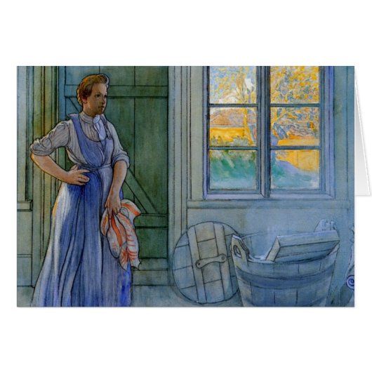 The Laundry Woman Looking at Washboard (Front Horizontal)