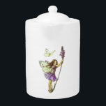 “The Lavender Fairy” Teapot<br><div class="desc">“The Lavender Fairy” by Cicely Mary Barker (1920) artwork on sturdy teapot.</div>
