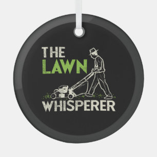 The Lawn Whisperer Glass Ornament
