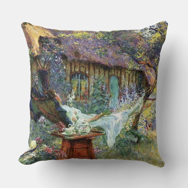 “The Lazy Afternoon” Throw Pillow (Front)