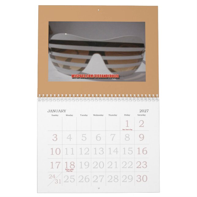 The Leader In Custom Sunglasses Calendar (Jan 2027)