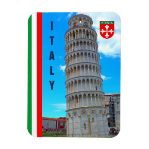The Leaning Tower Of Pisa And The Italian Flag Magnet