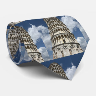 The Leaning Tower Of Pisa In Italy Landmark Italia Neck Tie