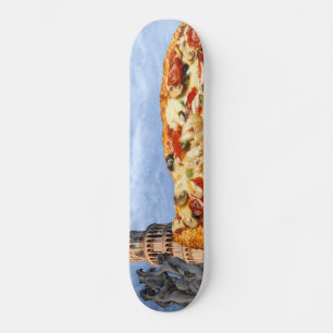The Leaning Tower of Pizza (Pisa) Skateboard Deck