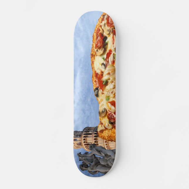 The Leaning Tower of Pizza (Pisa) Skateboard Deck (Front)