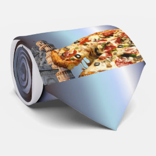 The Leaning Tower of Pizza (Pisa) Tie