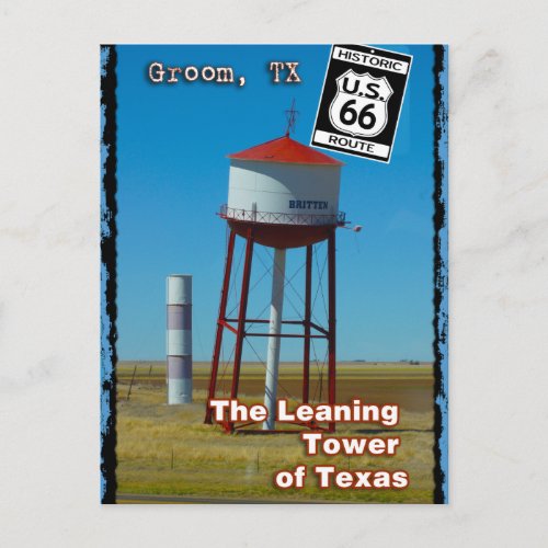 The Leaning Tower of Texas in Groom _ Highway 66 Postcard