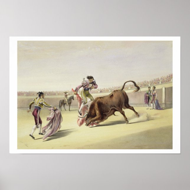 The Leap or Salta Tras Cuernos, 1865 (colour litho Poster (Front)