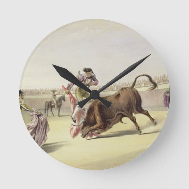The Leap or Salta Tras Cuernos, 1865 (colour litho Round Clock (Front)
