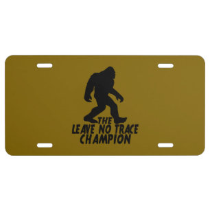 The Leave No Trace Champion Funny Bigfoot License Plate