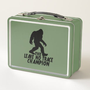 The Leave No Trace Champion Funny Bigfoot Metal Lunch Box