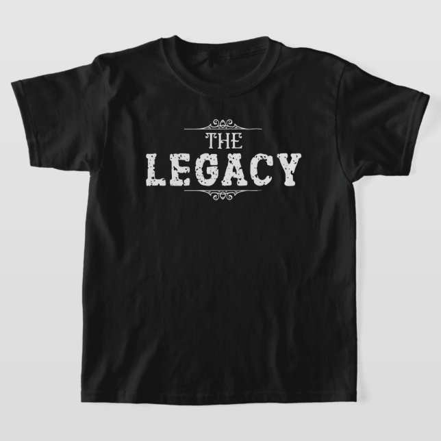 The Legacy Father's Day Kids' Black T-Shirt (Laydown)