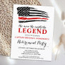The Legend Firefighter Thin Red Line Retirement  Invitation Postcard