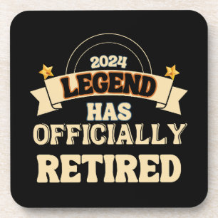 The legend has officially retired beverage coaster