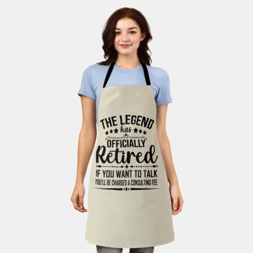 The legend has officially retired fuuny retirement apron