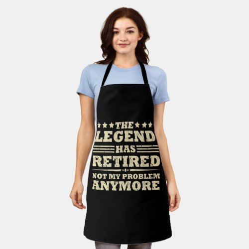 The legend has officially retired fuuny retirement apron