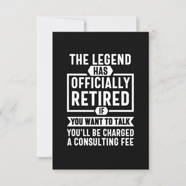 the legend Has Officially Retired Note Card (Front)