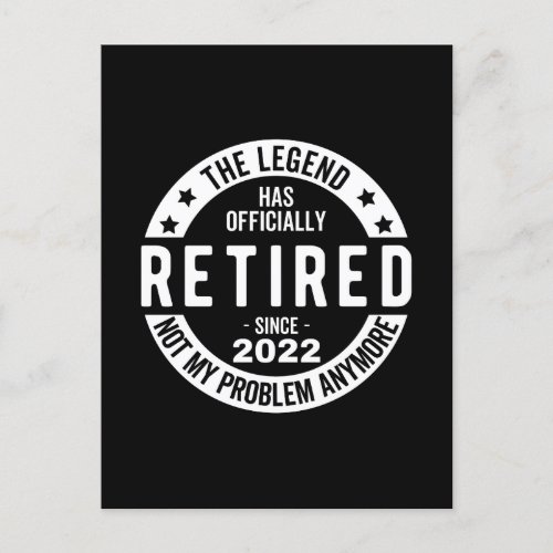 The Legend Has Officially Retired Retired 2022 Postcard