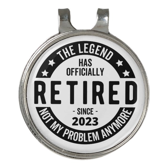 The Legend Has Officially Retired, Retired 2023 Golf Hat Clip (Front)