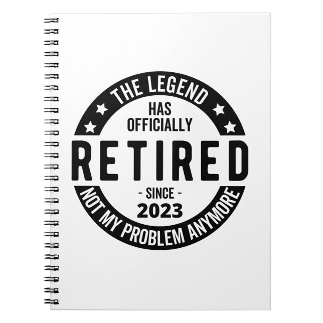The Legend Has Officially Retired, Retired 2023 Notebook (Front)