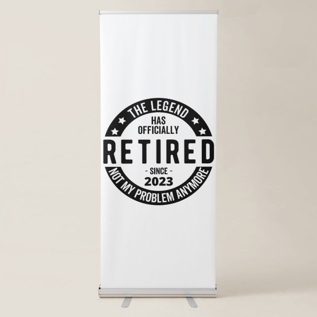 The Legend Has Officially Retired, Retired 2023 Retractable Banner (Front)