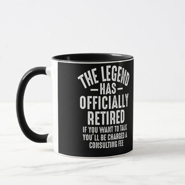 The Legend Has Officially Retired Retirement Mug (Left)