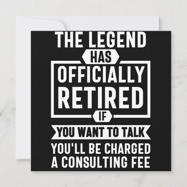 the legend Has Officially Retired Save The Date (Front)
