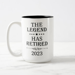 The Legend Has Retired 2023, Gift for Women Men Two-Tone Coffee Mug