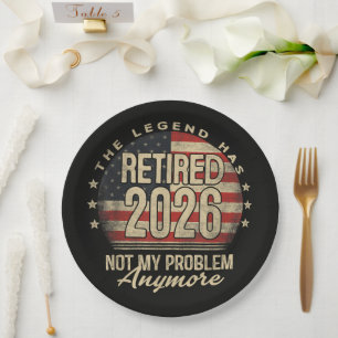 The Legend Has Retired 2026 Funny Paper Plates