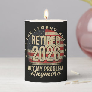 The Legend Has Retired 2026 Funny Pillar Candle