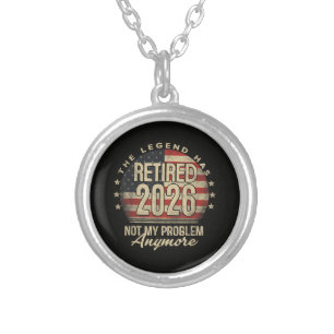 The Legend Has Retired 2026 Funny  Silver Plated Necklace