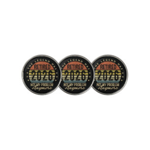 The Legend Has Retired 2026 Retro Sunset Graphic Golf Ball Marker