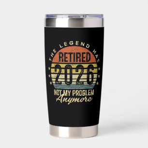The Legend Has Retired 2026 Retro Sunset Graphic Insulated Tumbler