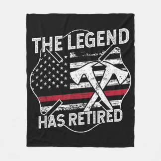 The Legend Has Retired Firefighter Retirement Fleece Blanket
