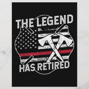 The Legend Has Retired Firefighter Retirement Letterhead