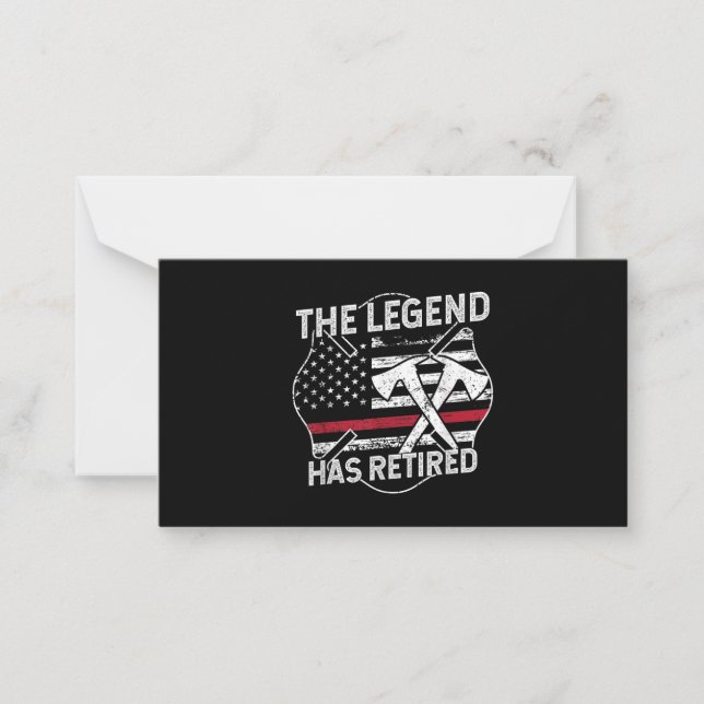 The Legend Has Retired Firefighter Retirement Note Card (Front)