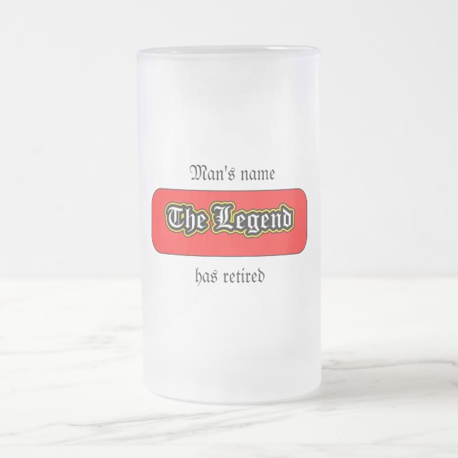 The legend has retired frosted glass beer mug (Center)