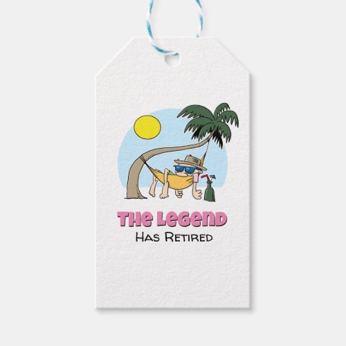 The Legend Has Retired Funny Chill Hammock Cartoon Gift Tags