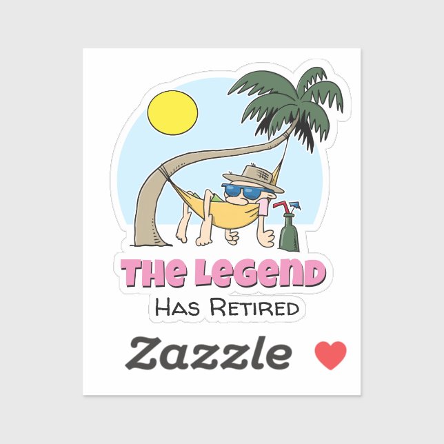 The Legend Has Retired Funny Chill Hammock Cartoon Sticker (Sheet)