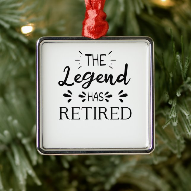 The legend has retired funny retirement gift idea metal ornament (Tree)