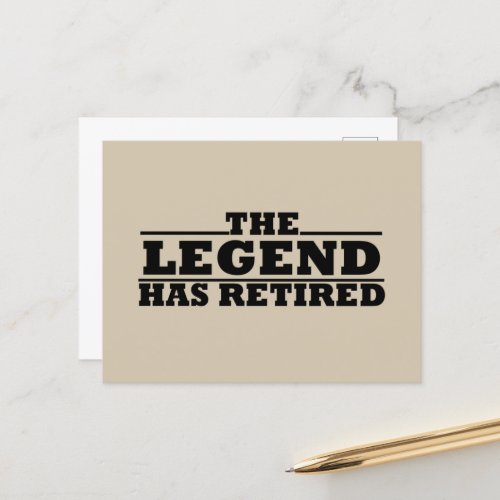 The legend has retired funny retirement quotes holiday postcard