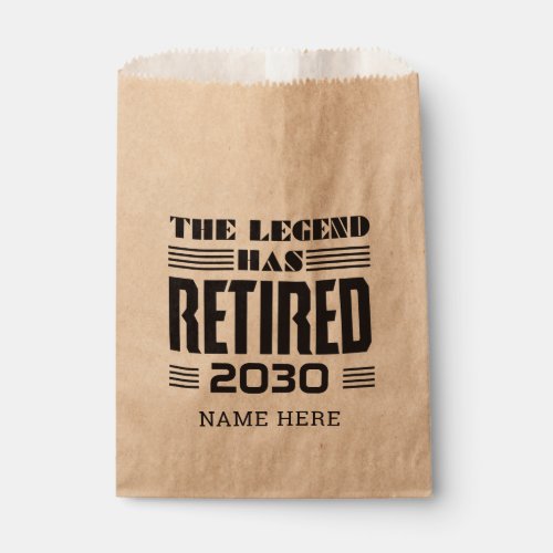 The Legend Has Retired Grandpa Retirement Party Favor Bag