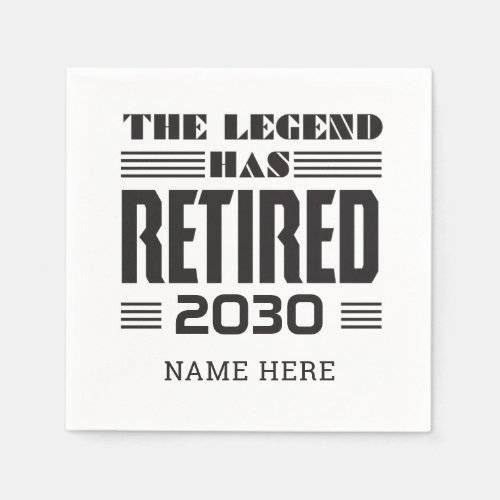 The Legend Has Retired Personalized Paper Napkins