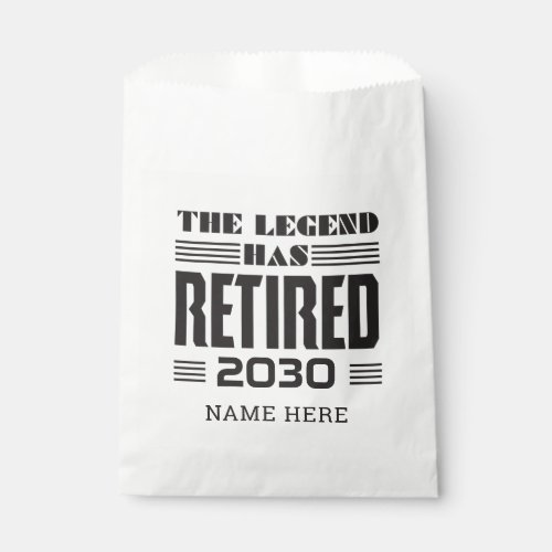 The Legend Has Retired Personalized Retirement Favor Bag