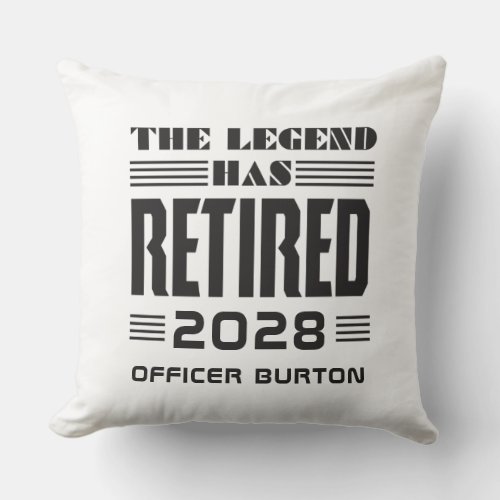 The Legend Has Retired Personalized Retirement Throw Pillow