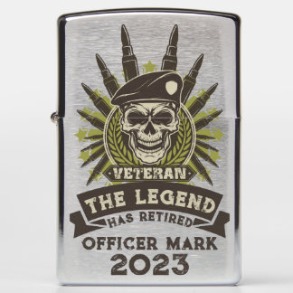 The Legend Has Retired Personalized Veteran Army Zippo Lighter