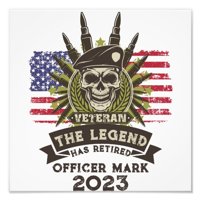 The Legend Has Retired Personalized Veteran Photo Print (Front)