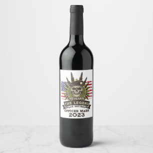 The Legend Has Retired Personalized Veteran Wine Label