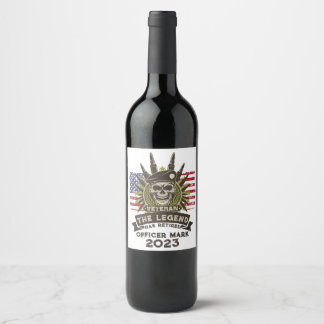 The Legend Has Retired Personalized Veteran Wine Label